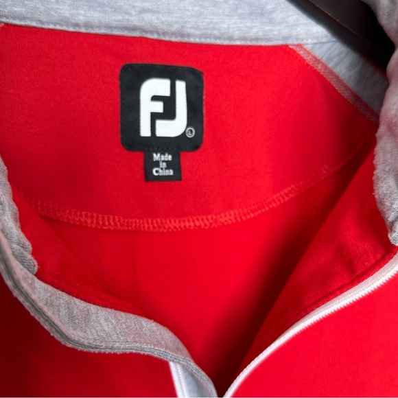 Footjoy Mens L Golf Pullover 1/4 Zip Red Gray Performance Stretch Long Sleeve - Picture 4 of 9